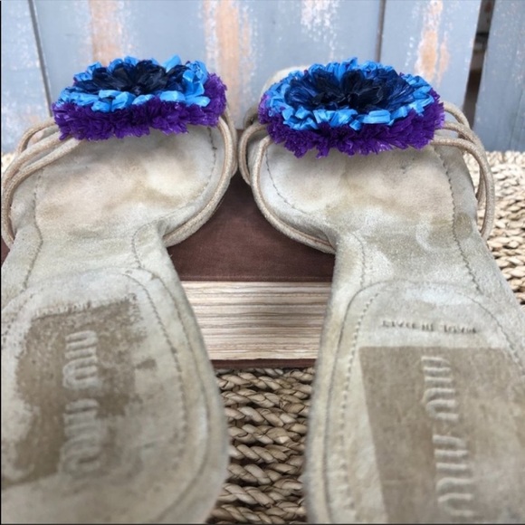 Miu Miu Blue Flower Heels - Picture 7 of 14